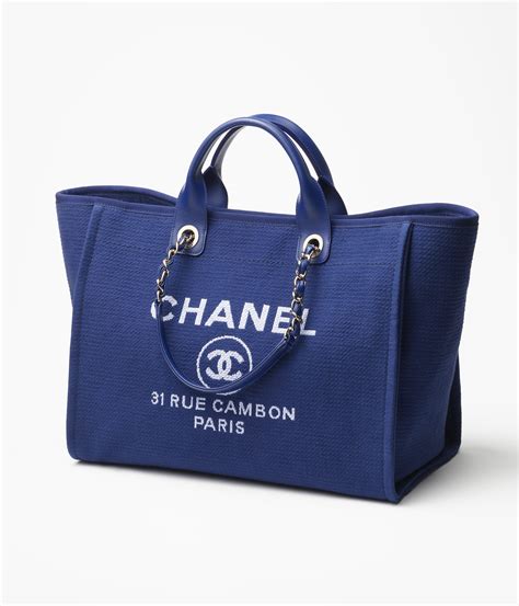 chanel canvas bag blue|chanel 31 large shopping bag.